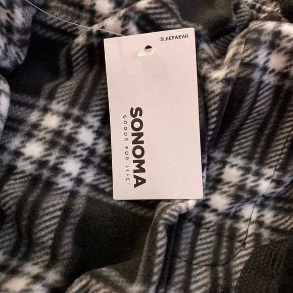 NWT Men’s Plush Fleece Lounge Pajama Pant Black/White/Gray Plaid Size XL - Picture 4 of 8